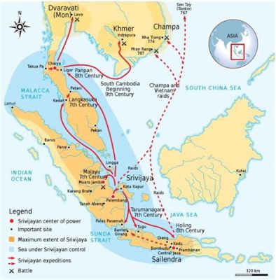 การก่อตั้งอาณาจักรศรีวิชัย ศูนย์กลางการค้าสำคัญของเอเชียตะวันออกเฉียงใต้และเส้นทางเดินเรือที่สำคัญในสมัยโบราณ